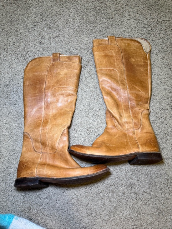 Frye Shoes - Frye Tall Leather Riding Boots in Cognac Brown